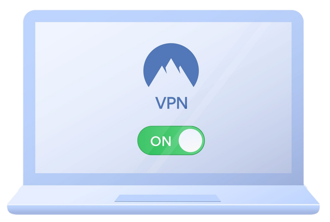 computer with VPN on the screen